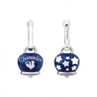 Chantecler - Orecchini Et Voilà Campanelle - Argento - Smalto Blu
