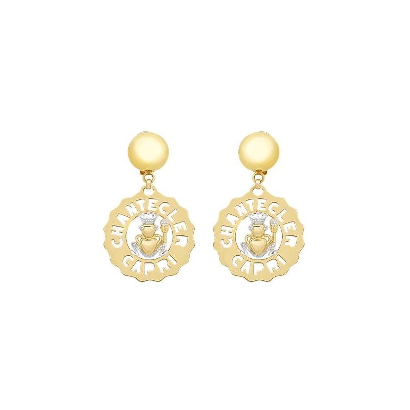 Chantecler - Orecchini Logo Principe Ranocchio - Oro - Diamanti