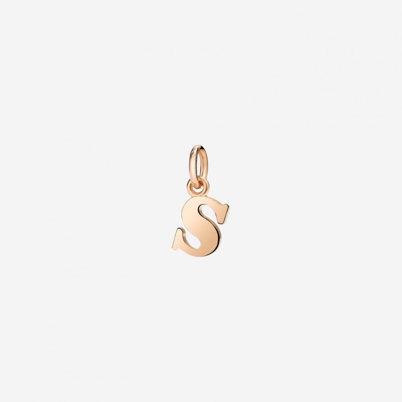 Dodo - Ciondolo Lettera S - Oro Rosa 9K - Modello Grande
