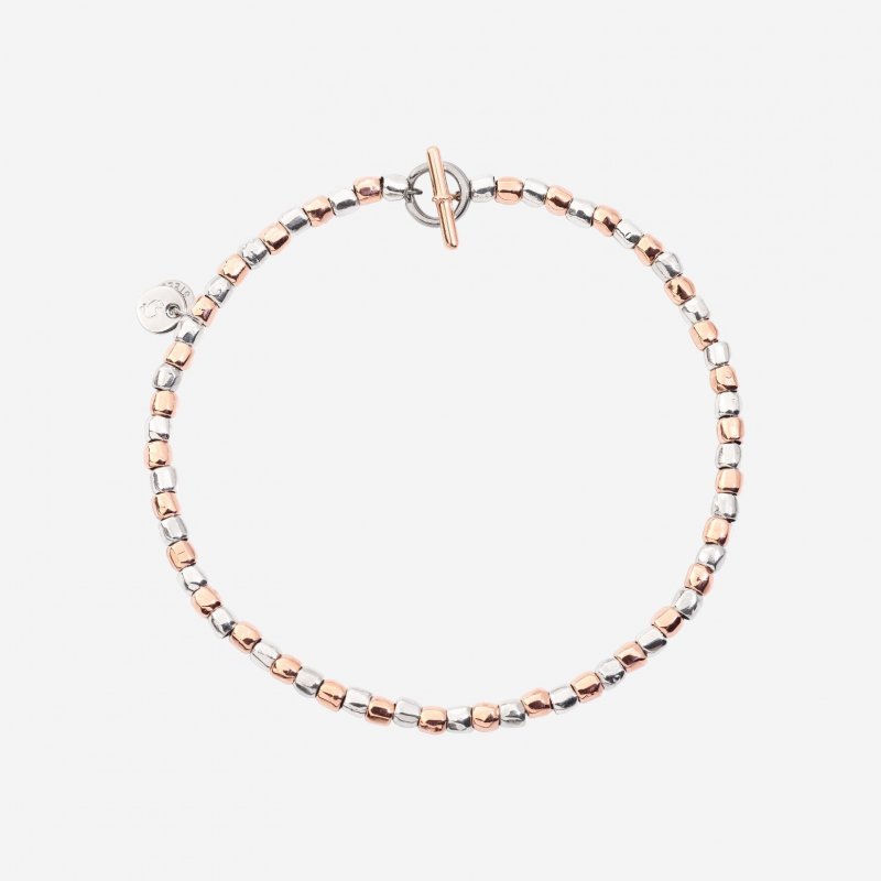 Dodo - Bracciale Mini Granelli - Argento & Oro Rosa