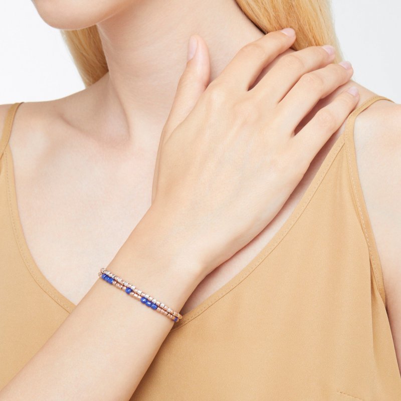 Dodo - Bracciale Mini Granelli - Argento & Oro Rosa