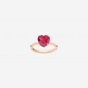 Dodo - Anello Cuore - Oro Rosa - Rubino Sintetico