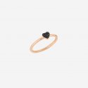 Dodo - Anello Cuore - Oro Rosa - Diamanti Black
