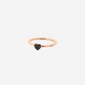 Dodo - Anello Cuore - Oro Rosa - Diamanti Black