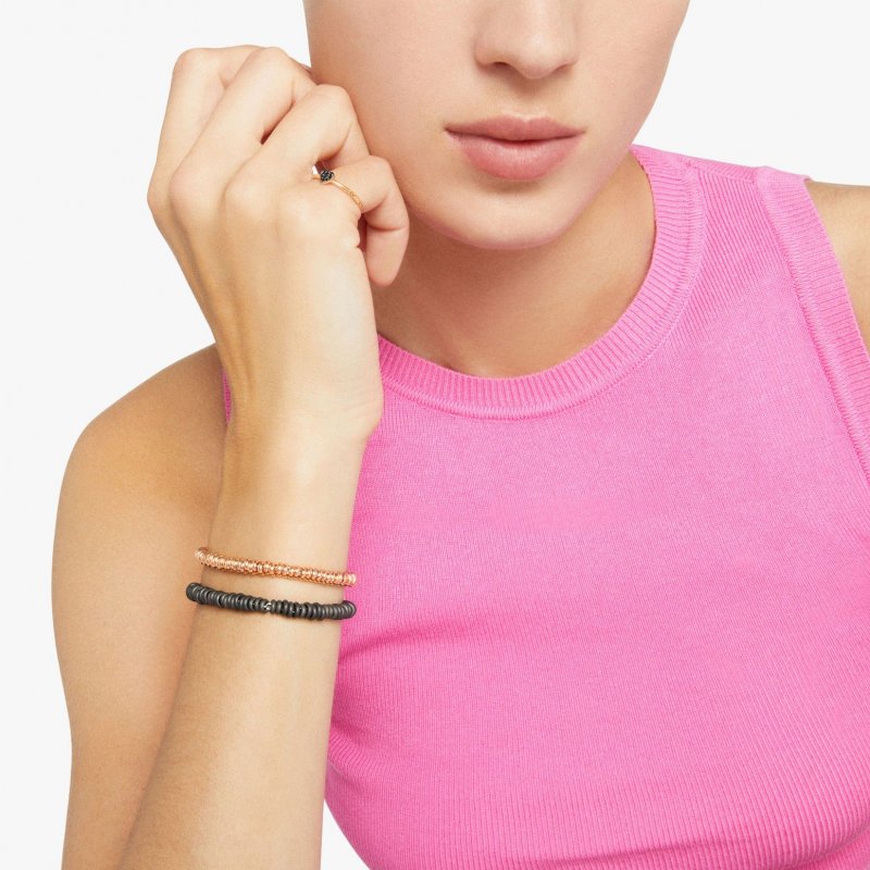 Dodo - Anello Cuore - Oro Rosa - Diamanti Black