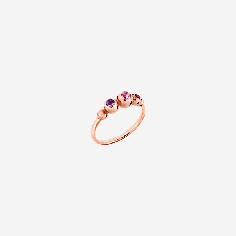 Dodo - Anello Bollicine - Oro Rosa - Pietre Colorate