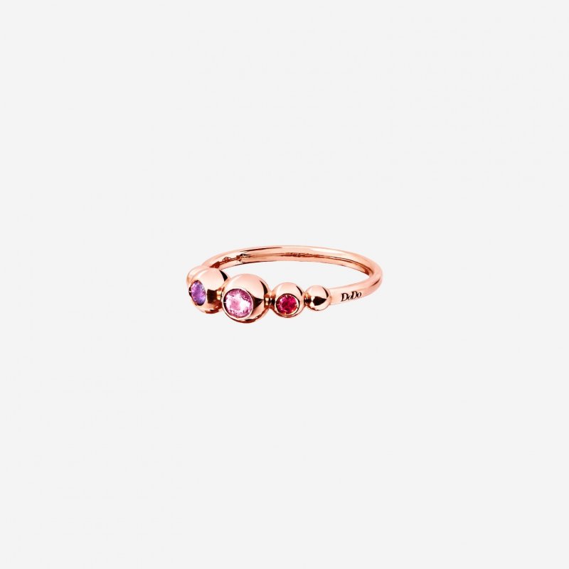Dodo - Anello Bollicine - Oro Rosa - Pietre Colorate