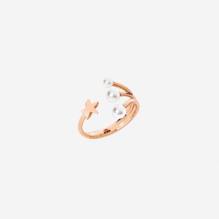 Dodo - Anello Stellina - Oro Rosa - Perle Di Cristallo