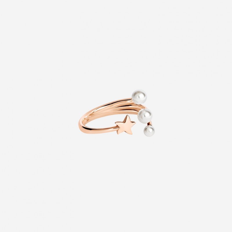 Dodo - Anello Stellina - Oro Rosa - Perle Di Cristallo