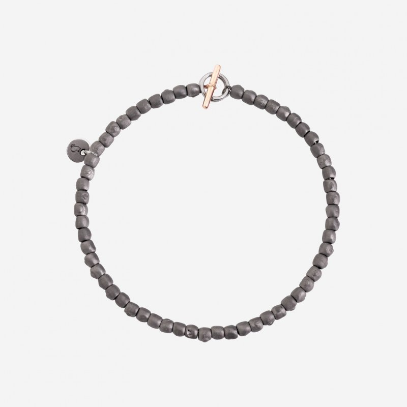 Dodo - Bracciale Mini Granelli - Titanio - Oro Rosa
