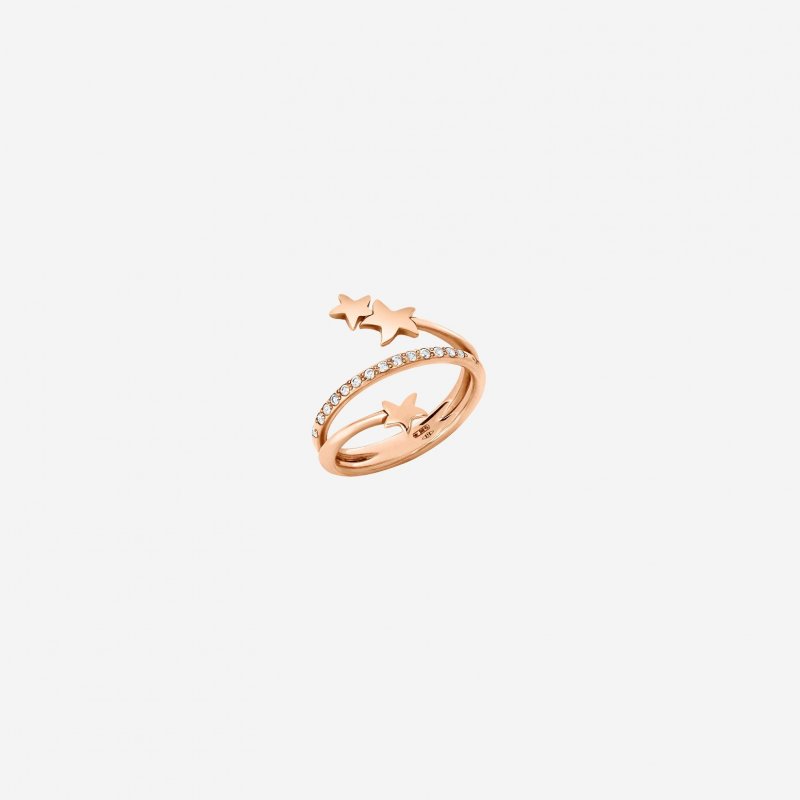 Dodo - Anello Spirale Stellina - Oro Rosa - Diamanti
