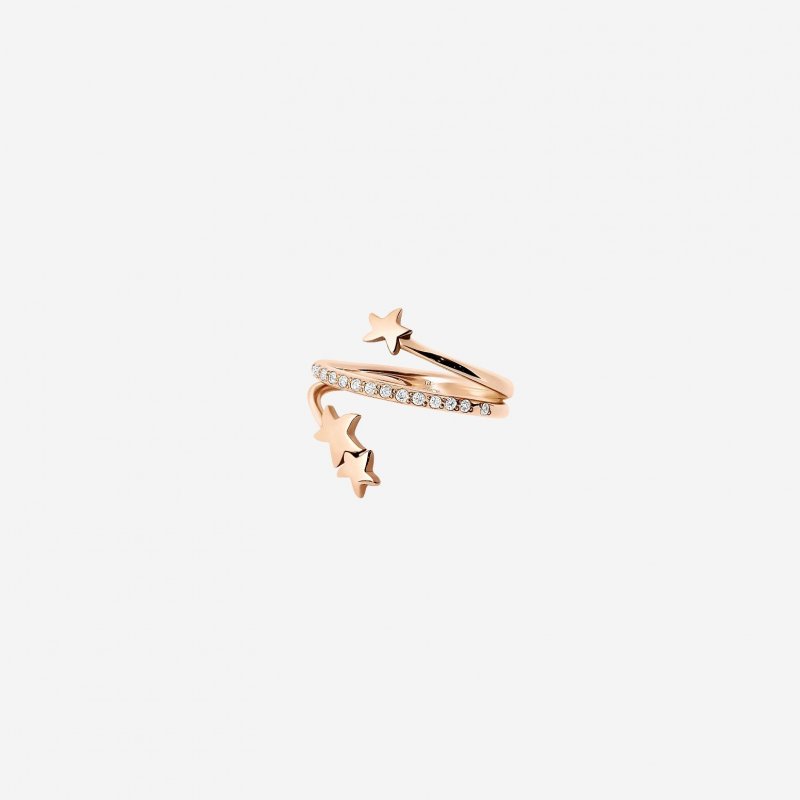Dodo - Anello Spirale Stellina - Oro Rosa - Diamanti