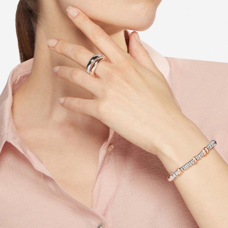 Dodo - Bracciale Rondelle - Argento 925 - Oro Rosa 18K