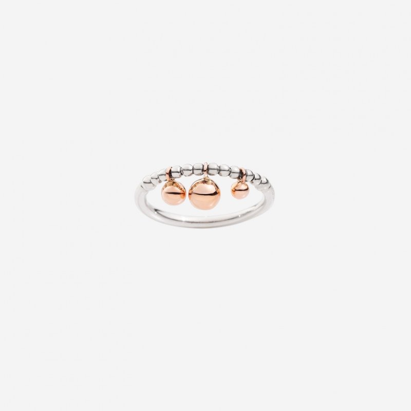 Dodo - Anello Bollicine - Argento 925 - Oro Rosa 9K