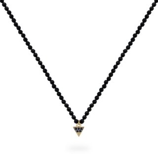 Girocollo Triangolo Diamanti Black E Spinello Elastico - Oro18Kt