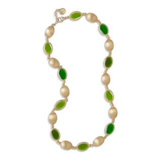 Aquaforte - Collana Caramelle Ovali - Verde - Oro Giallo