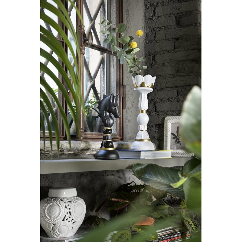 Henriette - Vaso King White - Resina - Dipinto A Mano
