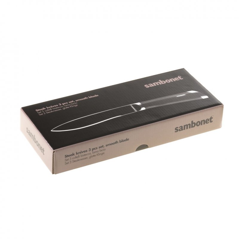 Sambonet - Set 3 Coltelli Bistecca - Acciaio Inox - T-Bone