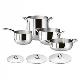 Sambonet - Batteria Di Pentole 7 Pezzi - Kikka - Acciaio Inox