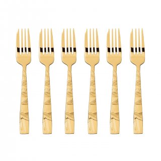 Sambonet - Set 6 Forchettine Dolce - Mirror Pvd Gold