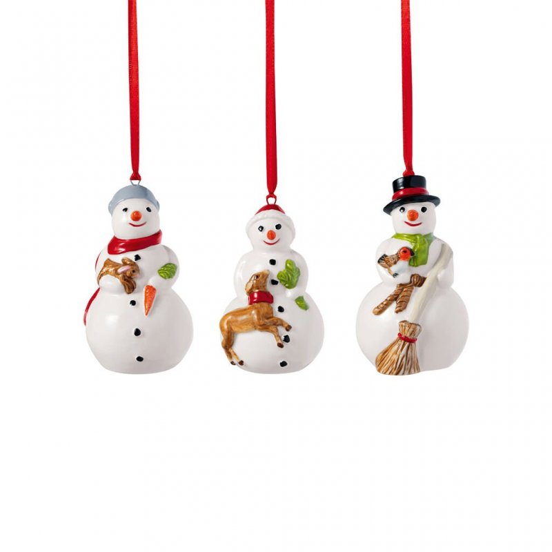 Nostalgic Ornaments pupazzi di neve, set di 3 pz., 8x3,5 cm