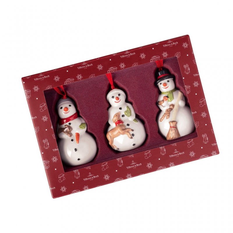 Nostalgic Ornaments pupazzi di neve, set di 3 pz., 8x3,5 cm