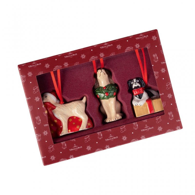 Nostalgic Ornaments cani, set di 3 pz., 6x7cm
