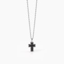 Mabina - Collana Uomo Con Croce Mystical - Argento - Zirconi