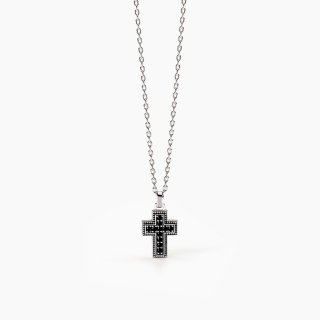 Mabina - Collana Uomo Con Croce Mystical - Argento - Zirconi