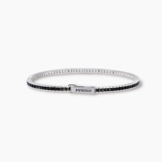 Mabina - Bracciale Tennis Uomo - Zirconi Neri - Argento 925