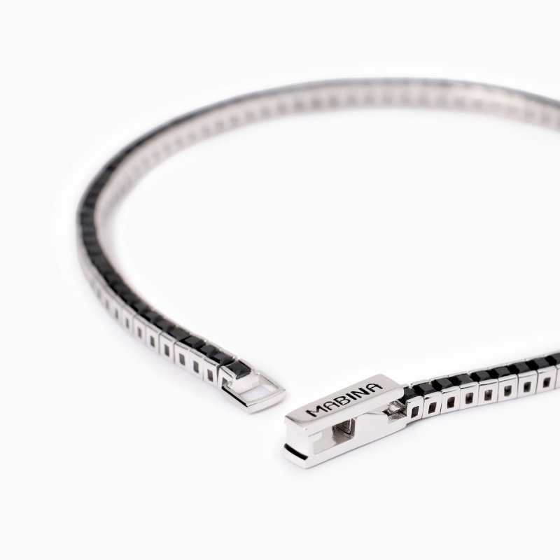Mabina - Bracciale Tennis Uomo - Zirconi Neri - Argento 925