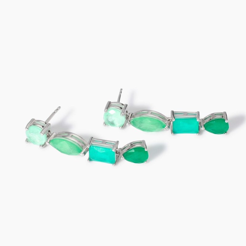 Mabina - Orecchini Con Fusion Stone - Argento - Verde
