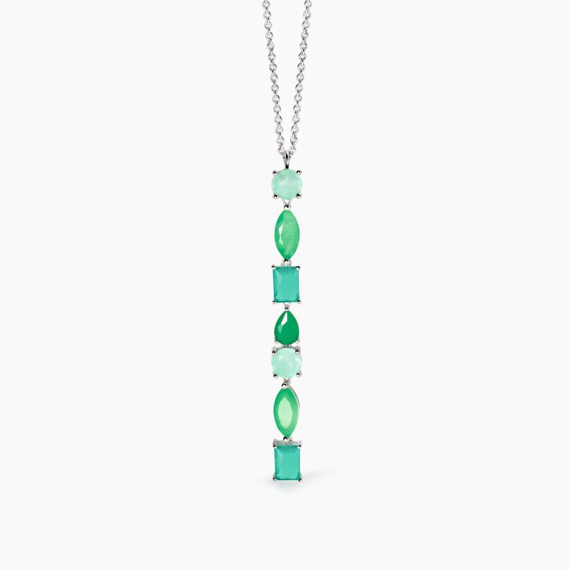 Mabina - Girocollo Con Fusion Stone - Glass Verde