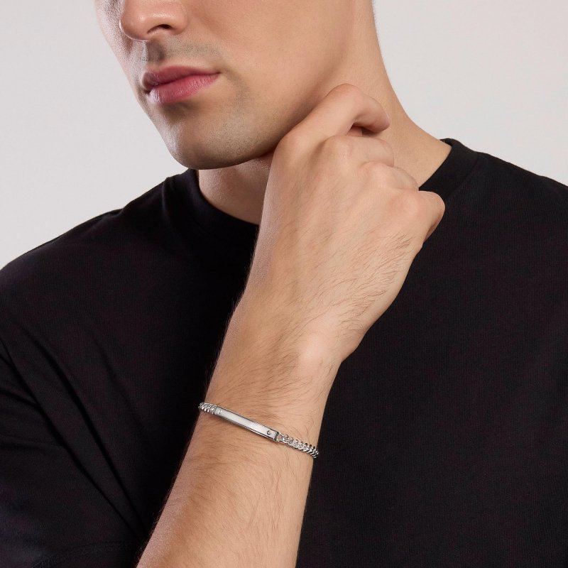 Mabina - Bracciale Uomo Rider - Argento - Regolabile