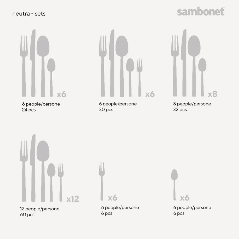 Sambonet - Set 6 Forchettine Dolce - Acciaio Inox - Neutra