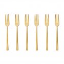 Sambonet - Set 6 Forchettine Dolce - Mirror Pvd Gold