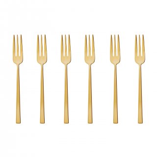 Sambonet - Set 6 Forchettine Dolce - Mirror Pvd Gold