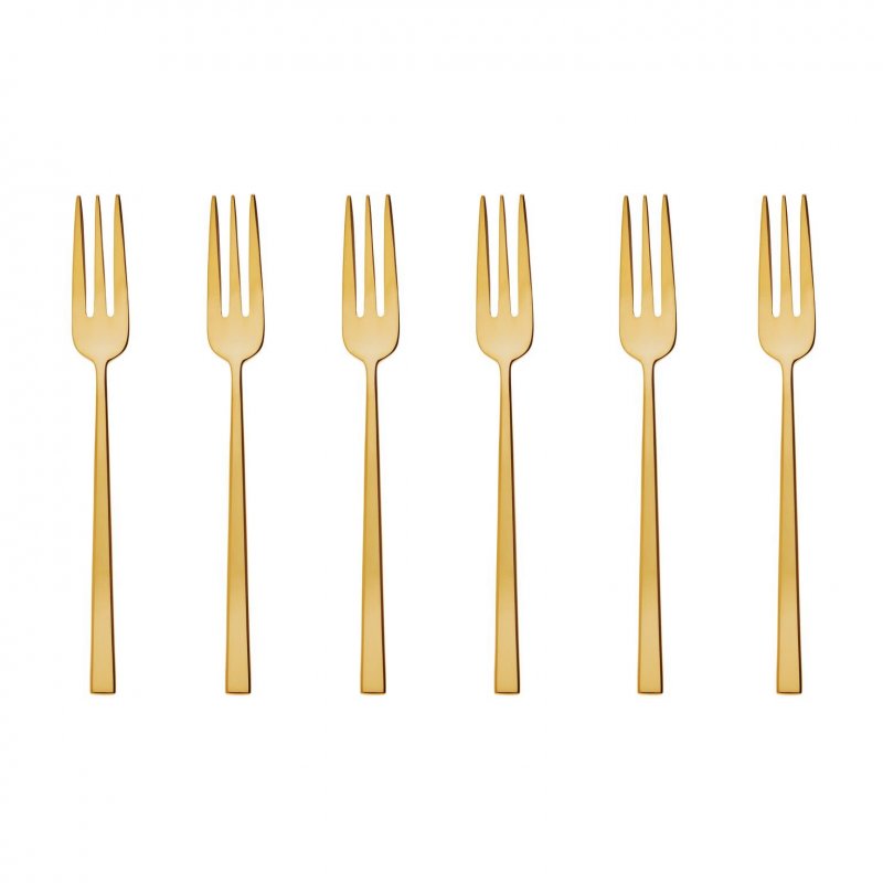 Sambonet - Set 6 Forchettine Dolce - Mirror Pvd Gold