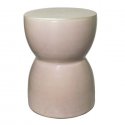 Sgabello In Ceramica Con Finitura Lucida Colore Beige