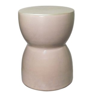 Sgabello In Ceramica Con Finitura Lucida Colore Beige