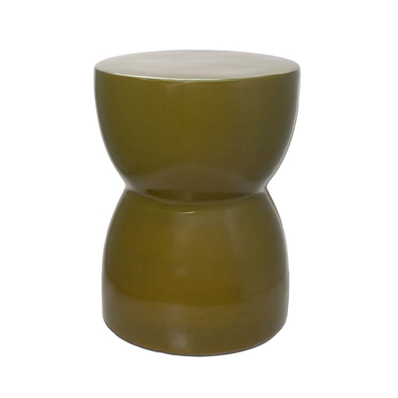 Sgabello In Ceramica Con Finitura Lucida Colore Verde