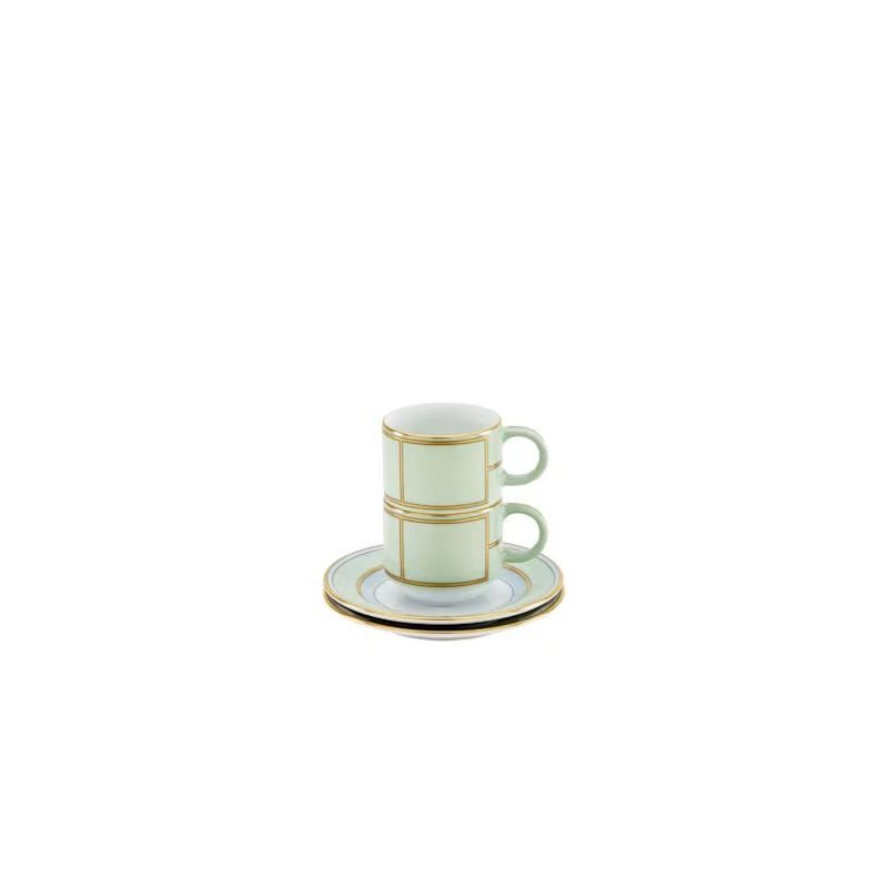 Richard Ginori - Servizio Da Caffè - Verde E Oro