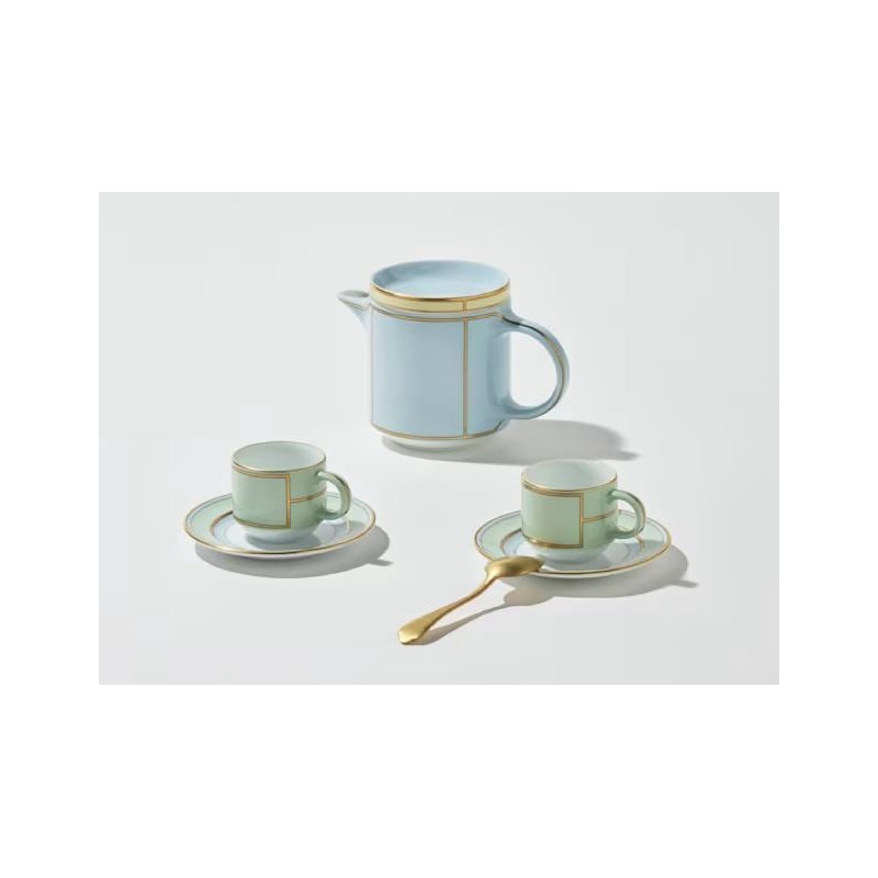 Richard Ginori - Servizio Da Caffè - Verde E Oro