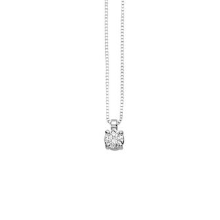 Bliss - Collierino In Oro Bianco - Diamante Rotondo