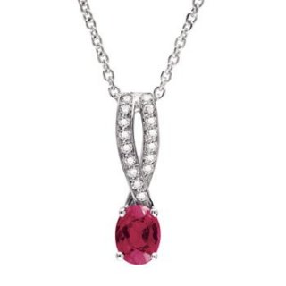 Bliss - Collier In Oro Bianco - Diamante/Rubino