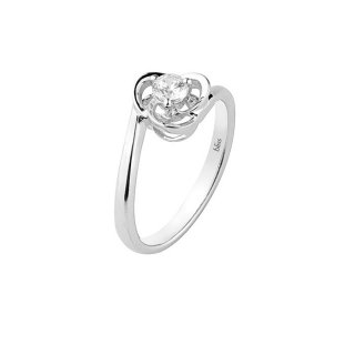 Bliss - Anello Oro Bianco - Diamante Rotondo