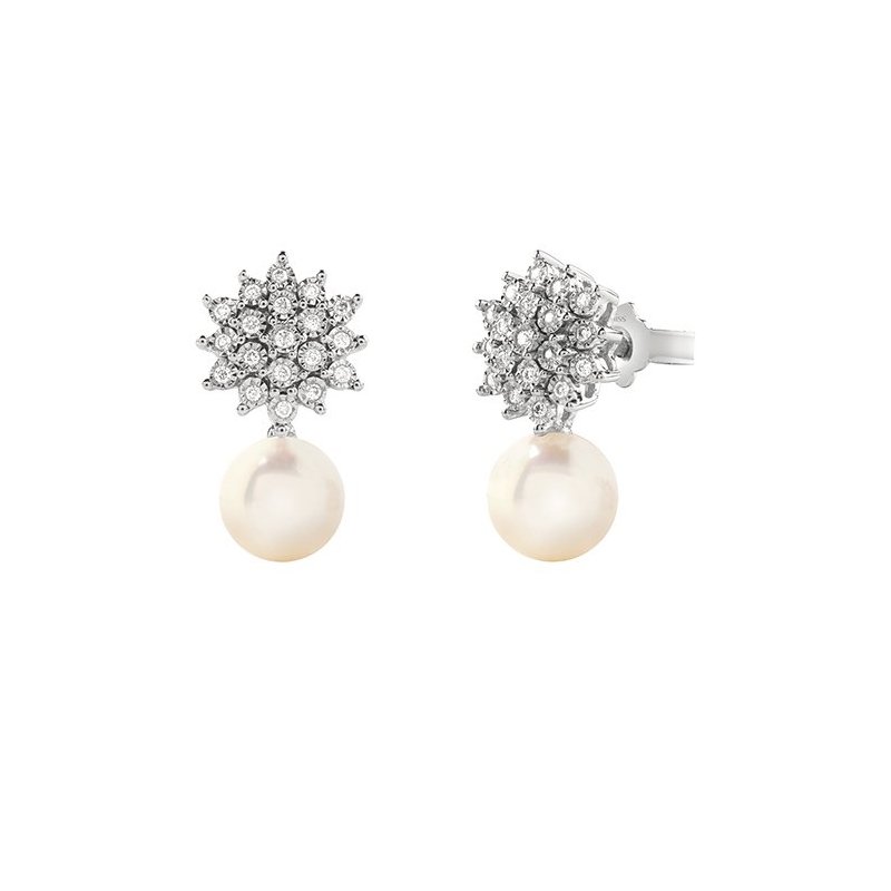 Bliss - Orecchini In Oro Bianco - Diamante Rotondo