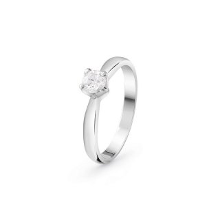 Bliss - Anello In Oro Bianco - Diamante Rotondo