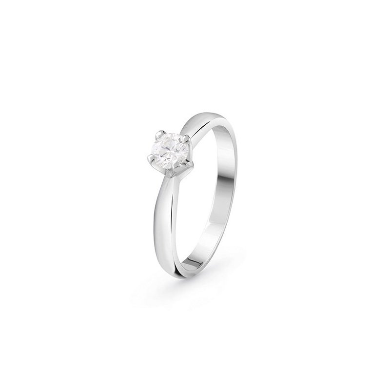 Bliss - Anello In Oro Bianco - Diamante Rotondo