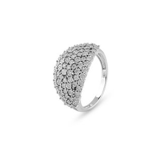 Bliss - Anello Rugiada Pave' - Oro Bianco - Diamante
